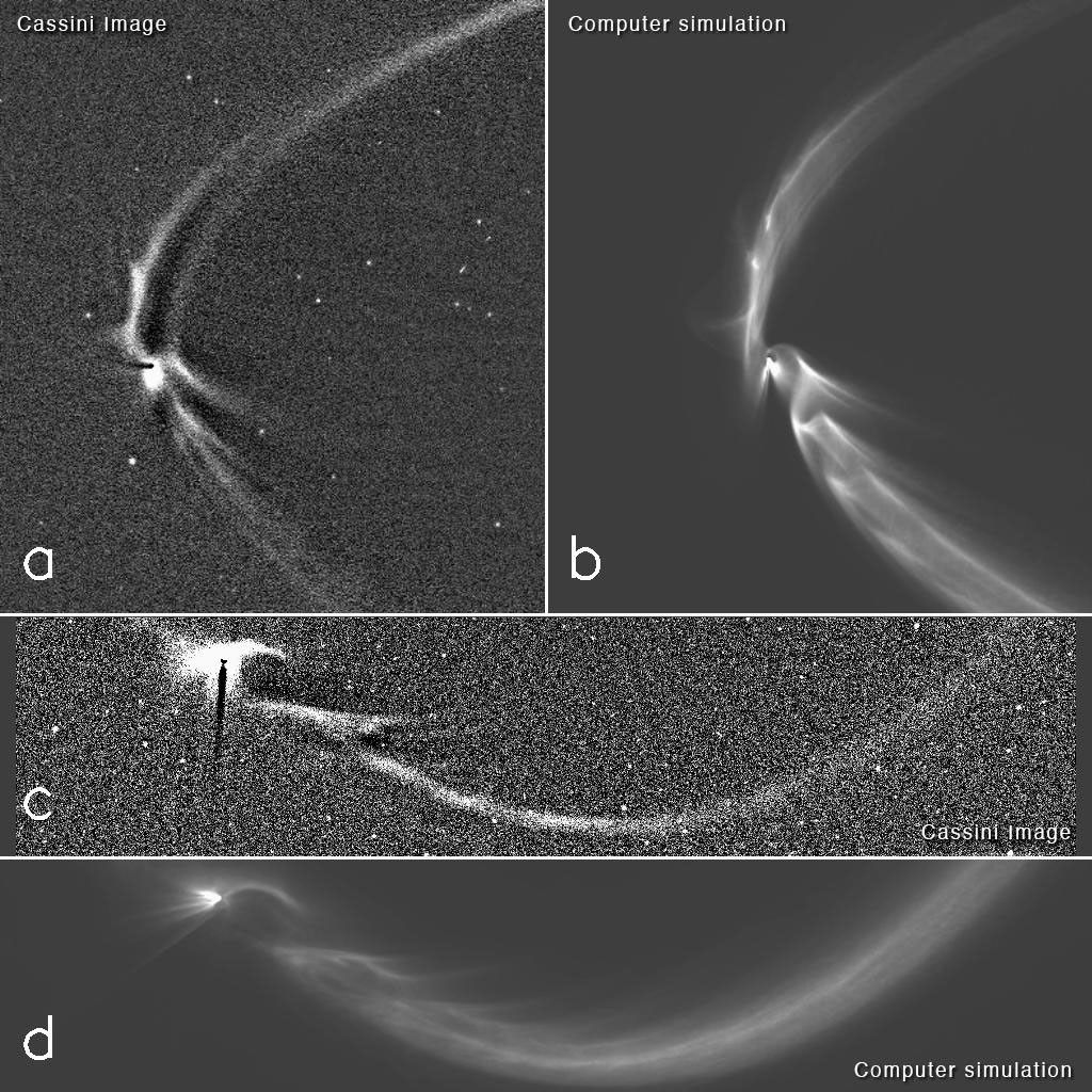 Long, sinuous, tendril-like features from Saturn's moon Enceladus