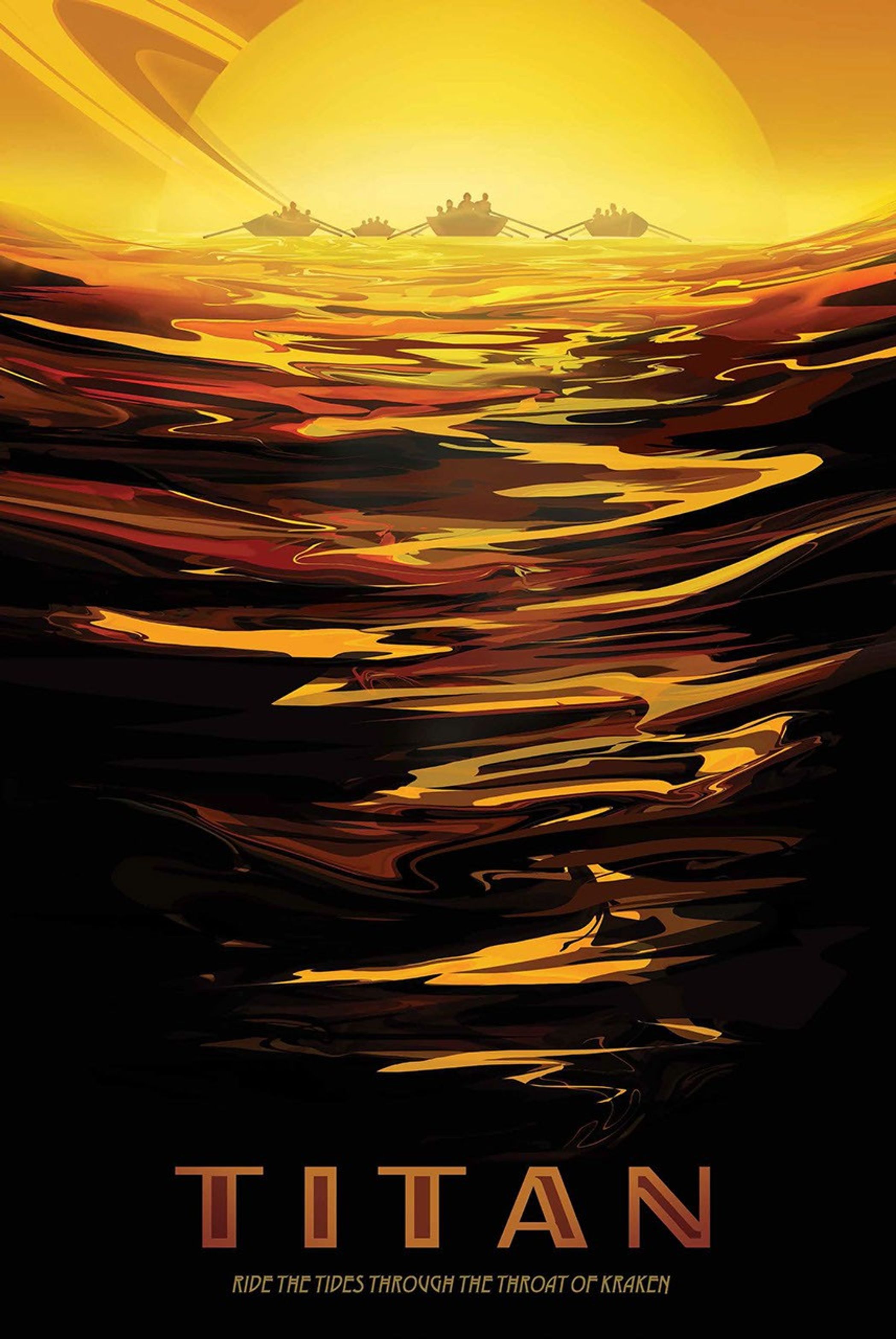 Artist's rendition of journey to Titan