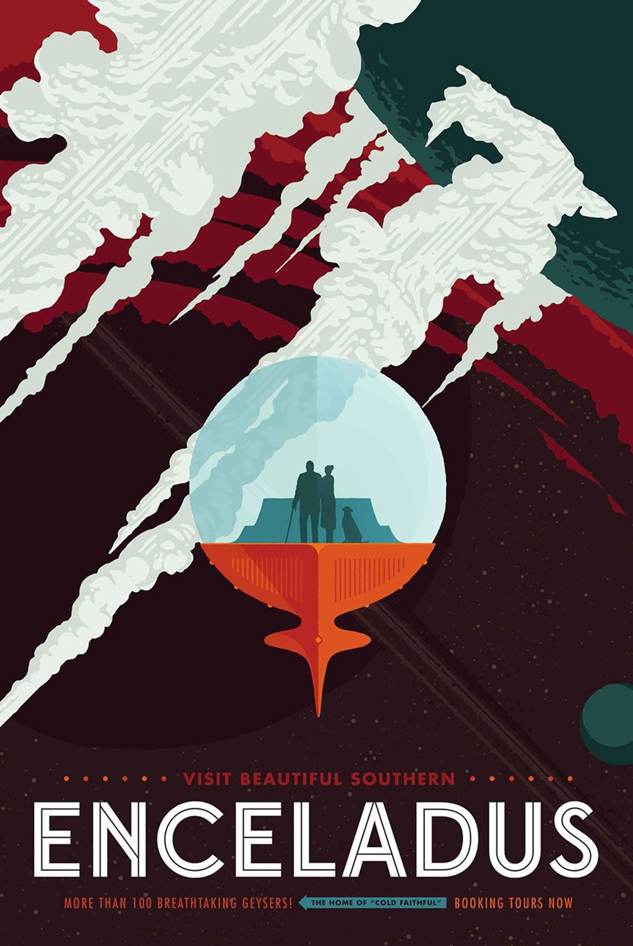 Enceladus travel poster