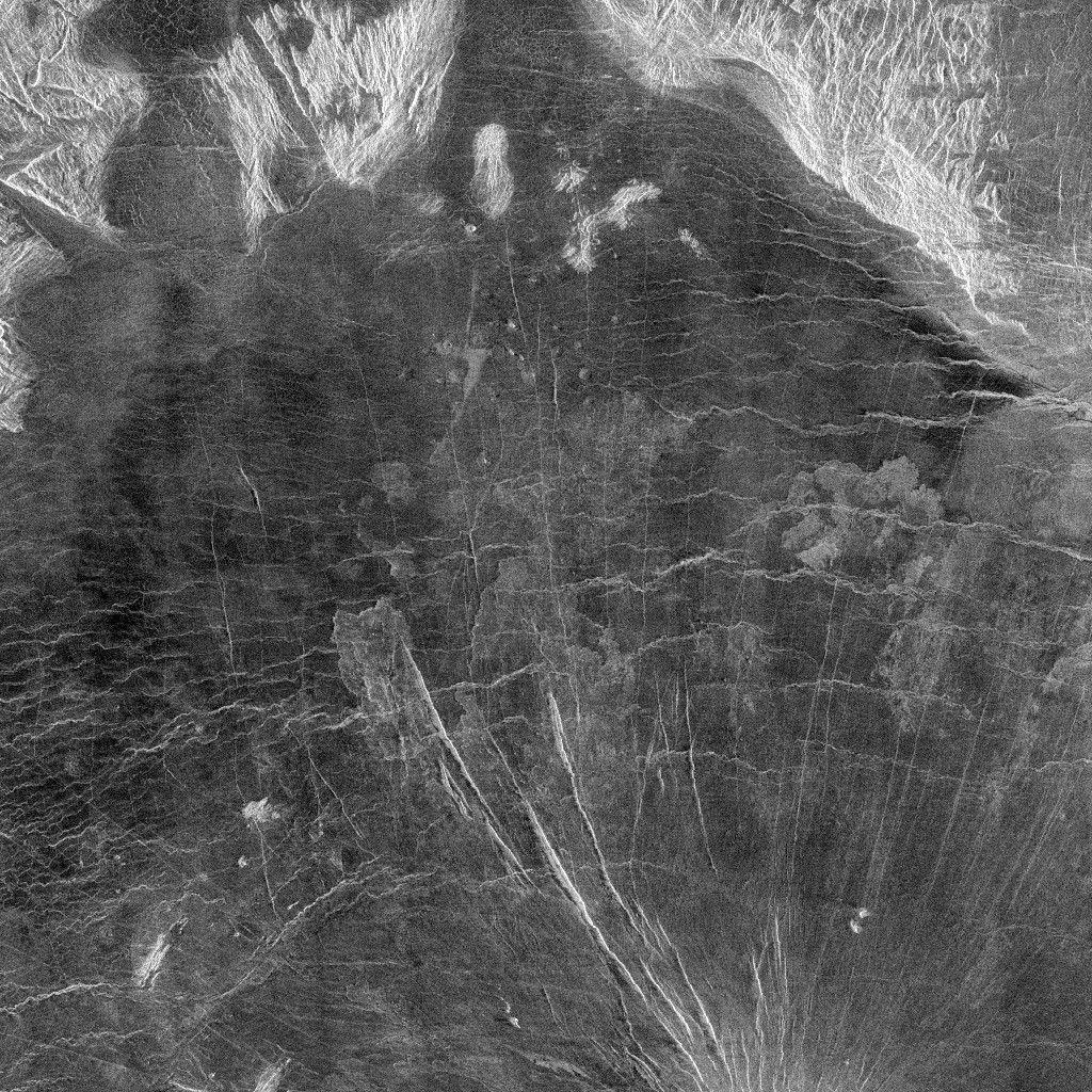 Magellan radar image of the Venera 10 landing site on Venus.