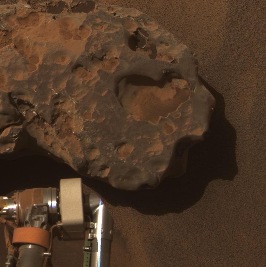 This is an image of the meteorite that NASA's Mars Exploration Rover Opportunity found and examined in September 2010.