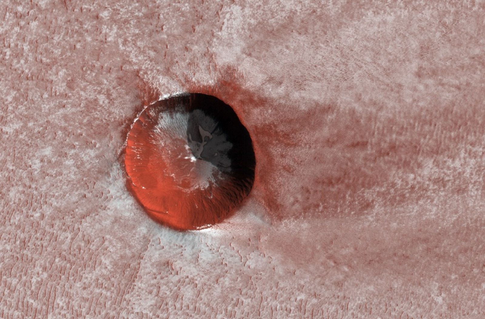 circular crater seen from above