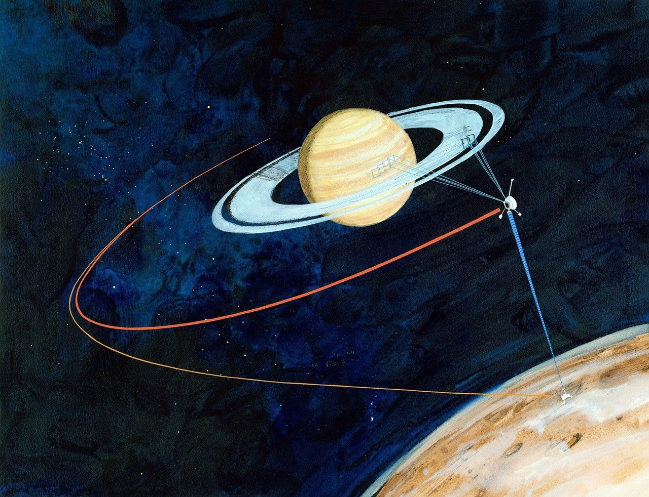 飛天像 吉岡堅ニ 西陣織 希少 Titan Saturn Mission Artwork (1976) - NASA Science