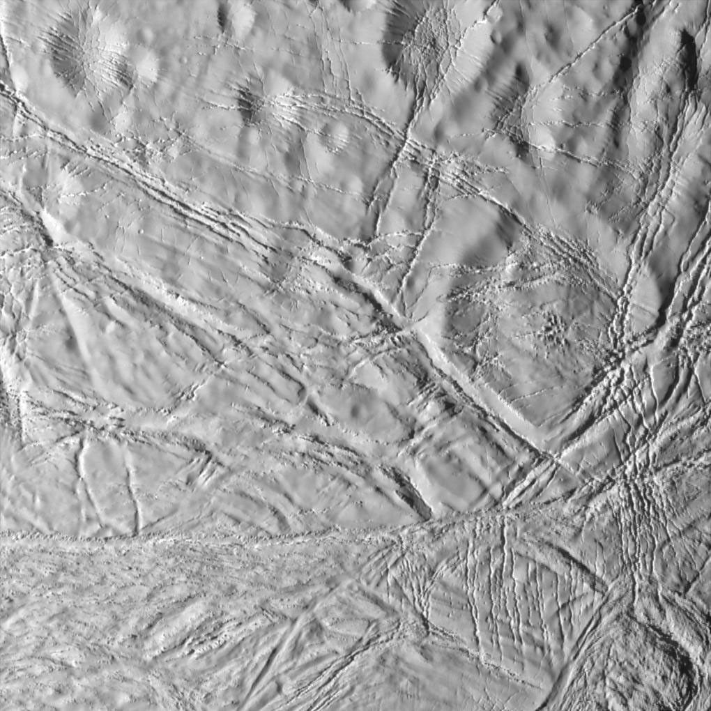 Close-up view of Enceledus