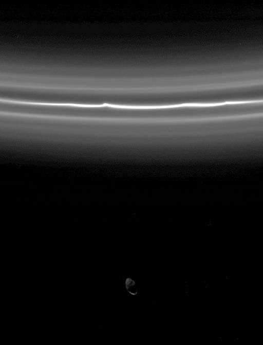 an image of Pandora and the F ring