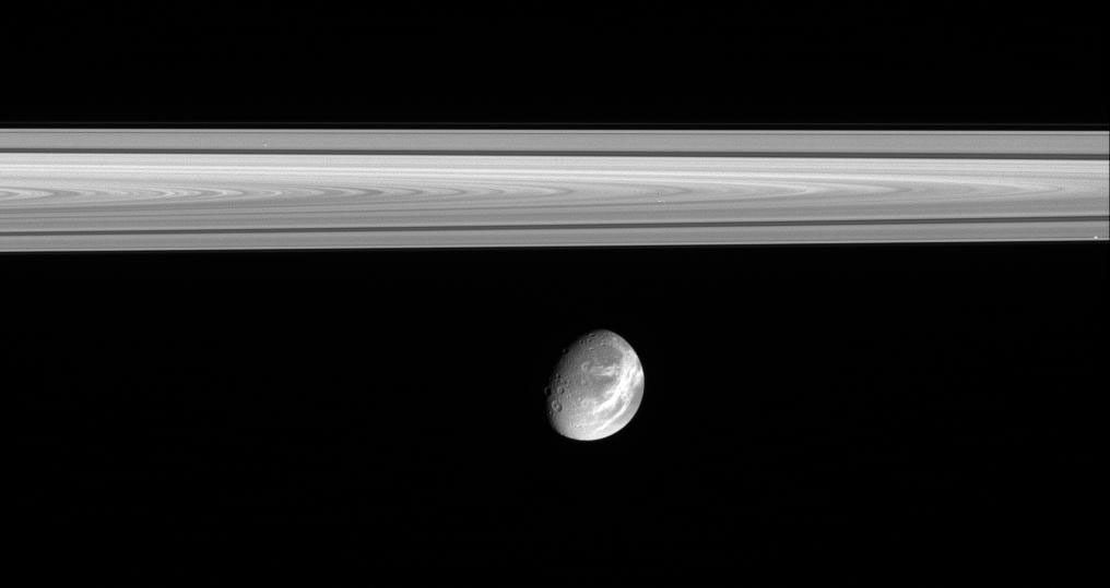 the western potion of the wispy terrain on Dione