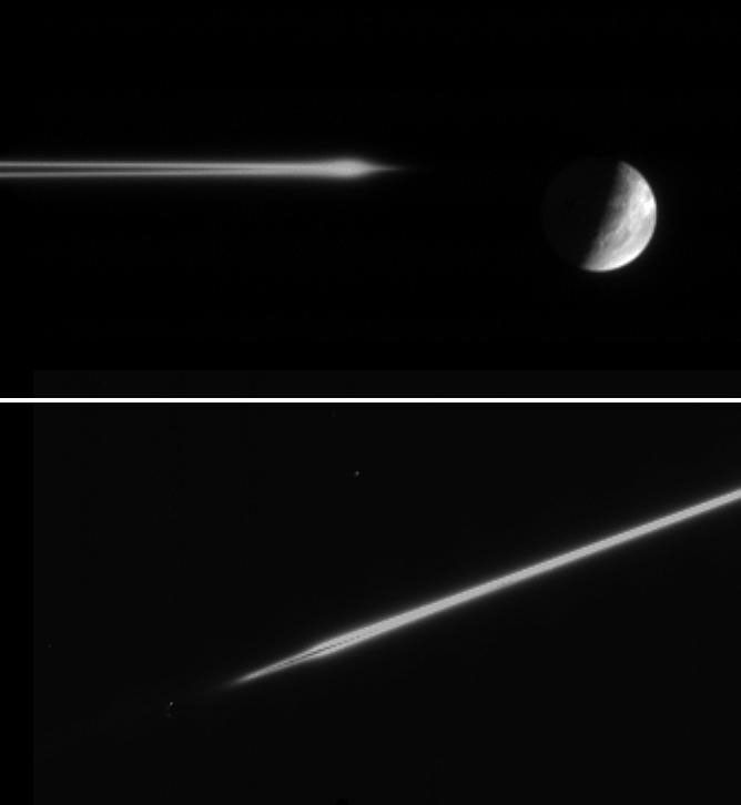 Two views of Saturn's F ring