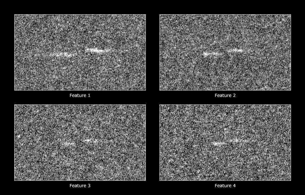 These figures show four propeller-shaped structures in Saturn's A ring
