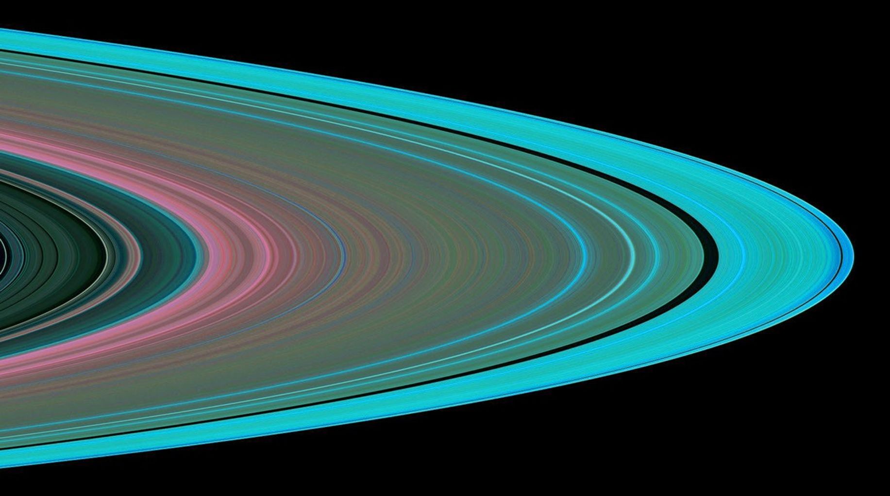 A simulated image of Saturn's rings