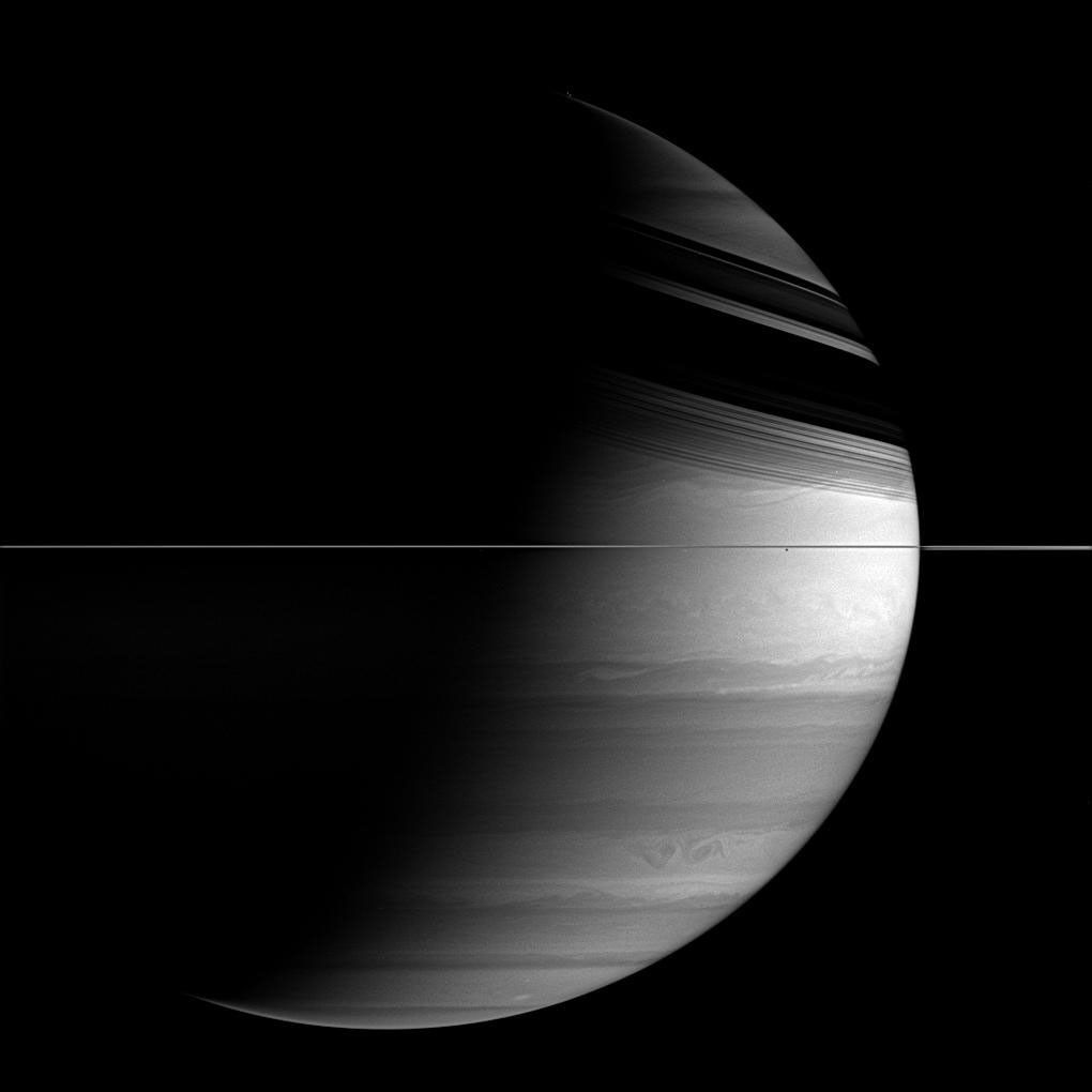 A detailed view of Saturn's clouds