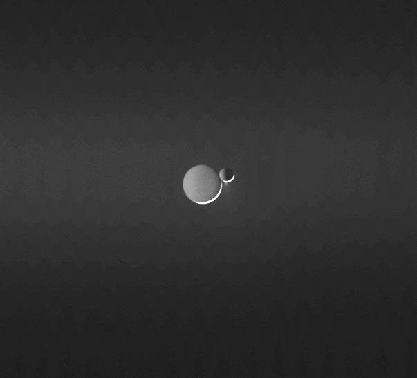 Rhea and Enceladus