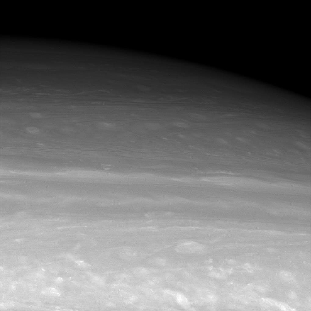 Infrared view toward middle to high northern latitudes on Saturn