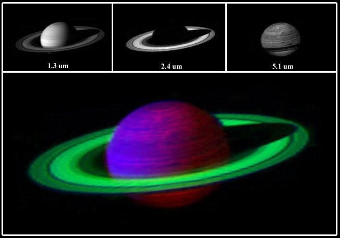 False-color image of Saturn