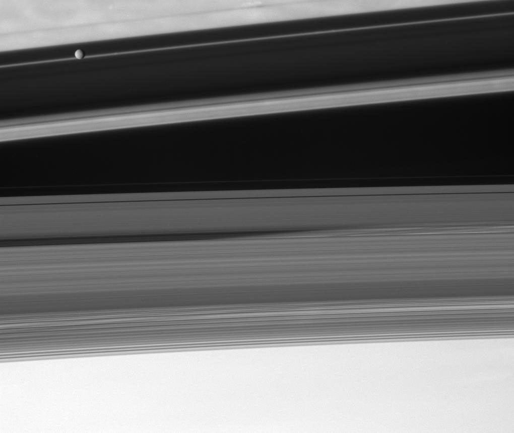 Saturn's rings and Mimas