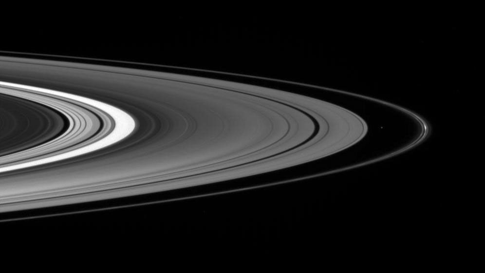 Saturn's rings and the moon Atlas