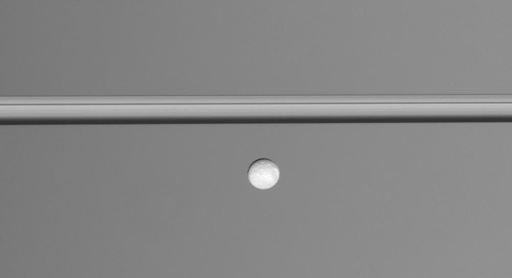 Mimas and Saturn's rings