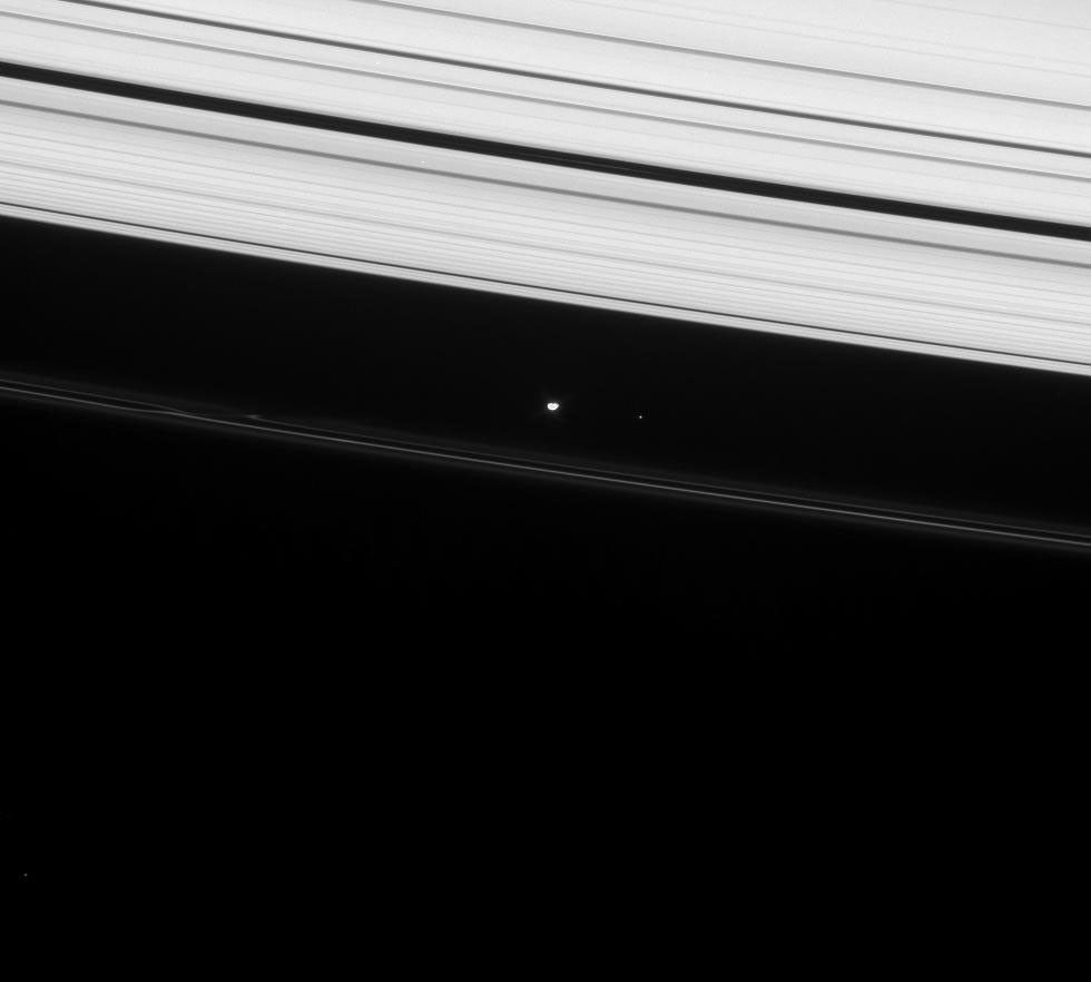 Prometheus and Saturn's rings