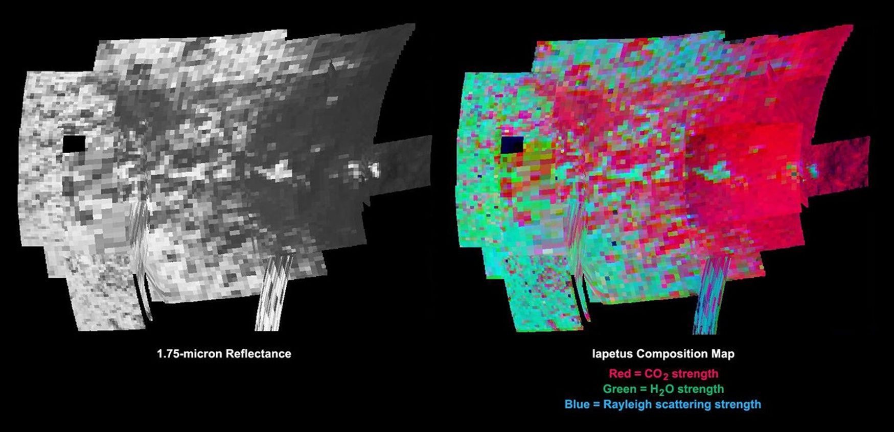 Two views of Iapetus