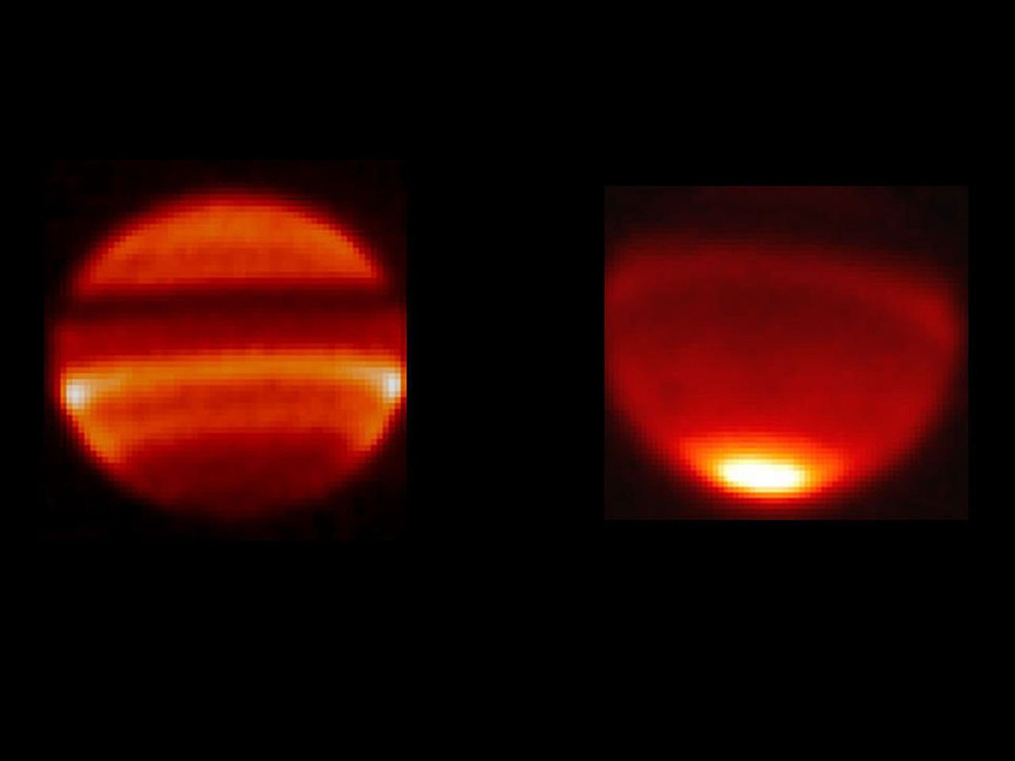 Two different Saturn's temperature "snapshot"