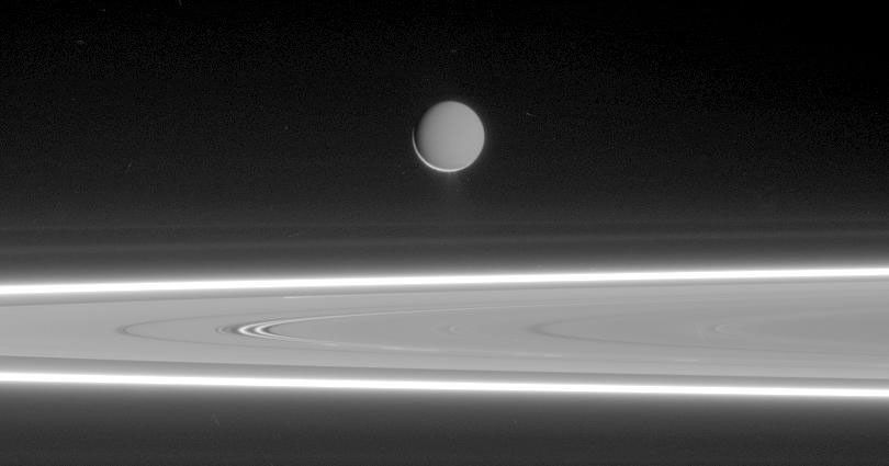 Saturn's rings and Enceladus