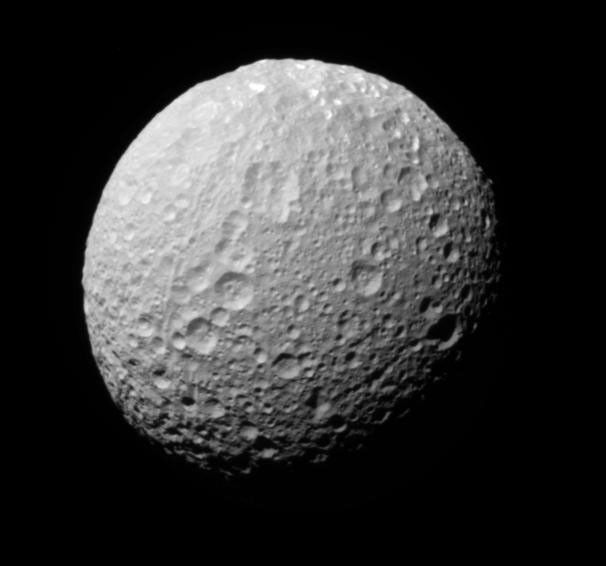 Saturn's moon Mimas (Monochrome View)
