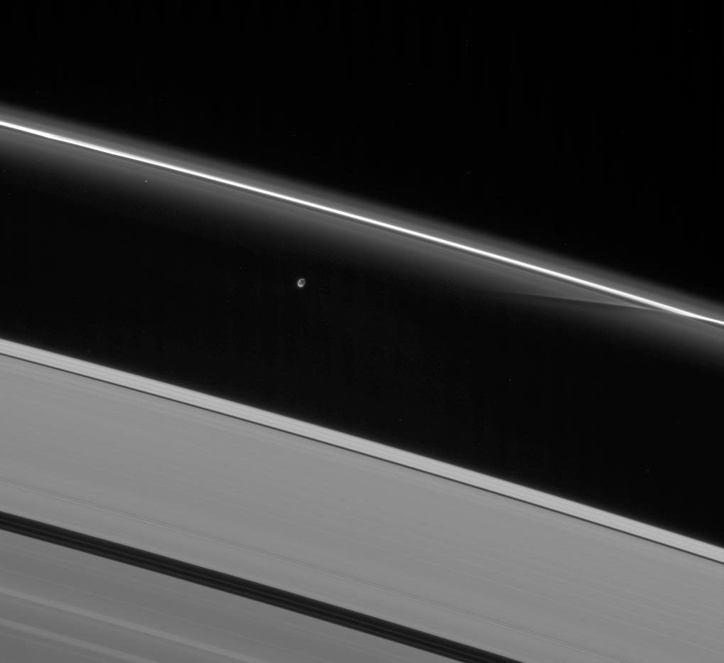 Prometheus and Saturn's rings