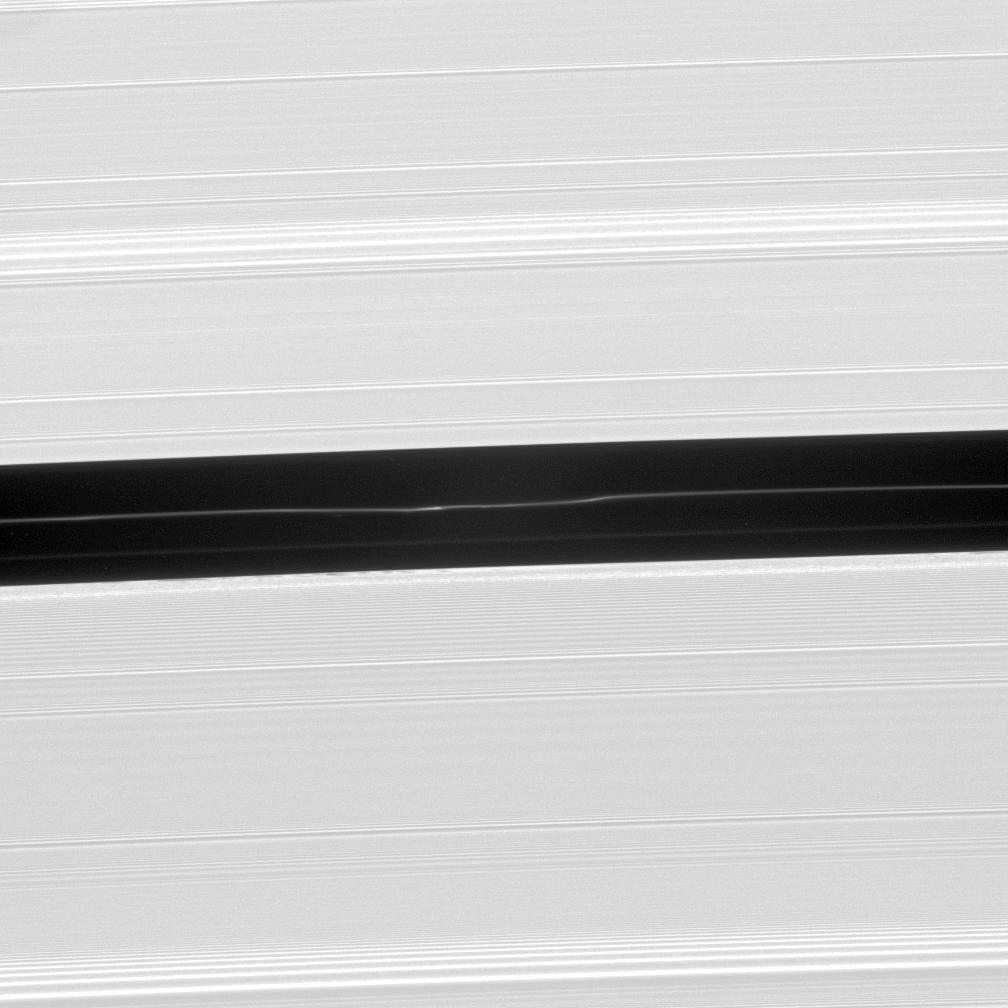A faint ringlet drifting through the center of the Encke Gap