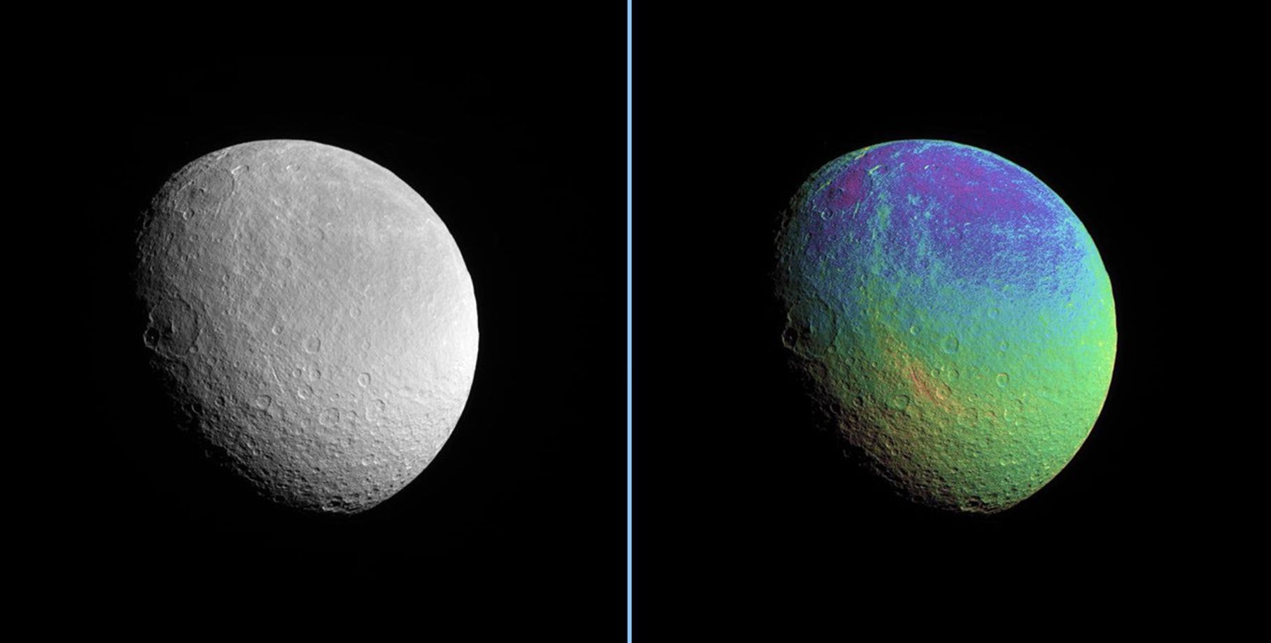 Two views of Rhea