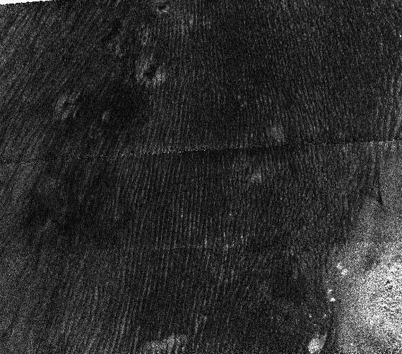 Radar image of Titan's dunes