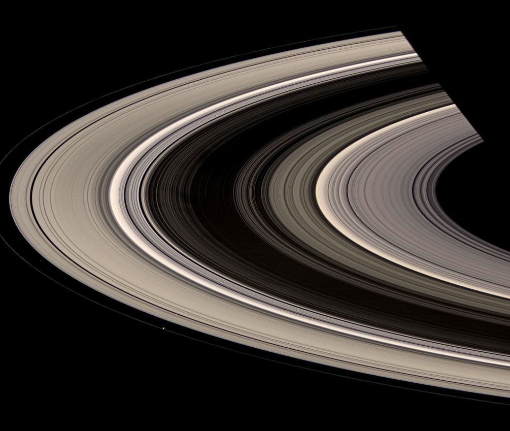 Saturn's magnificent rings, Atlas and Prometheus