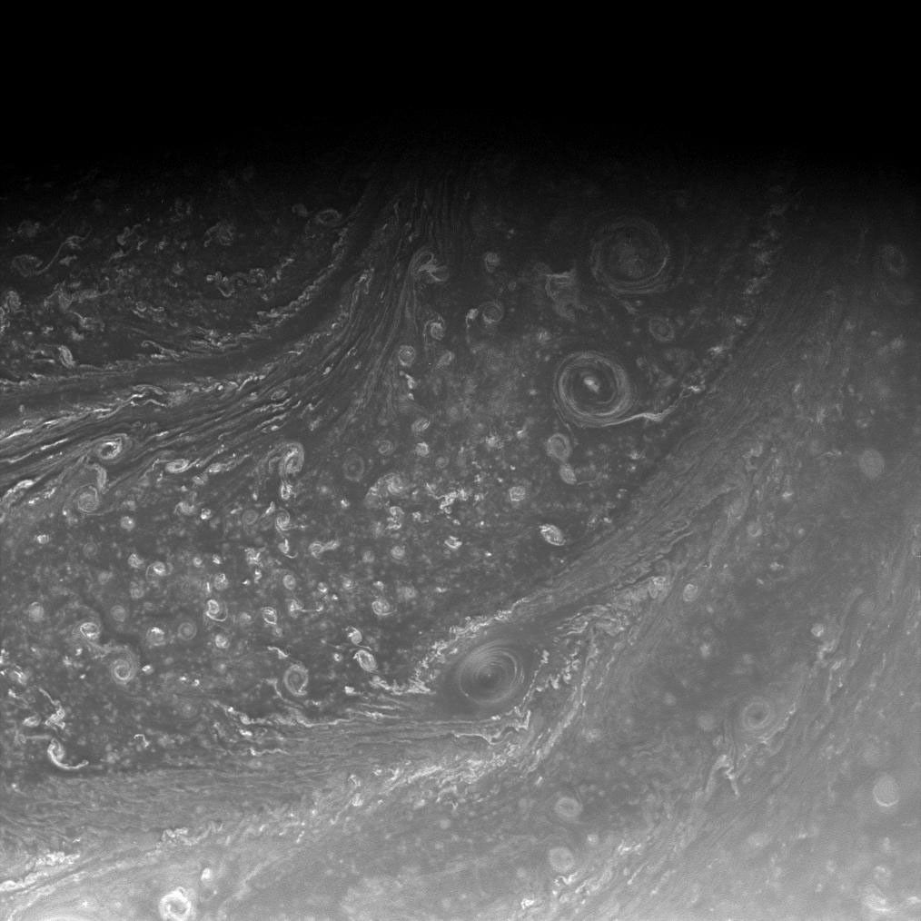 Saturn's high north close-up