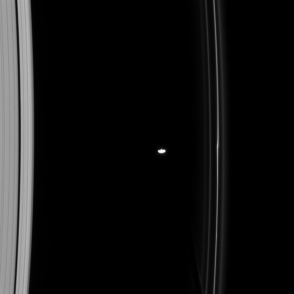 Prometheus between the A and F rings
