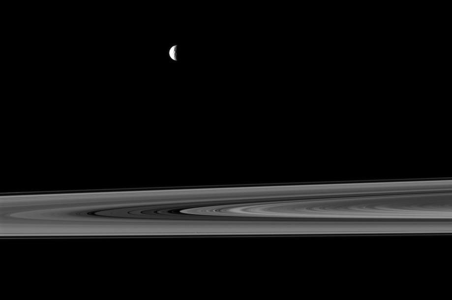 Mimas, Pan and Saturn's rings