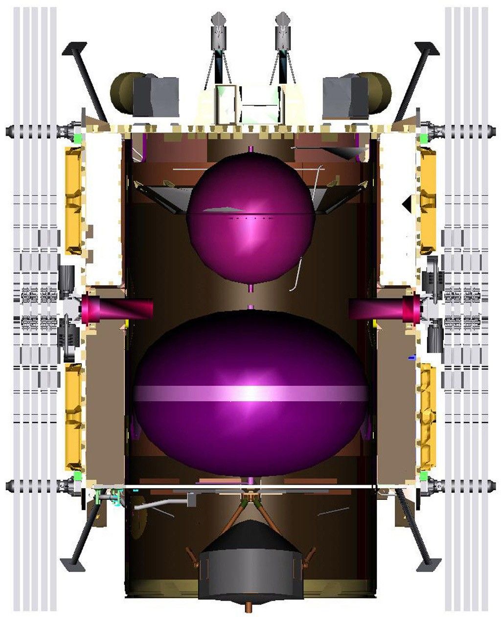 Illustration of  Dawn Spacecraft Inside View
