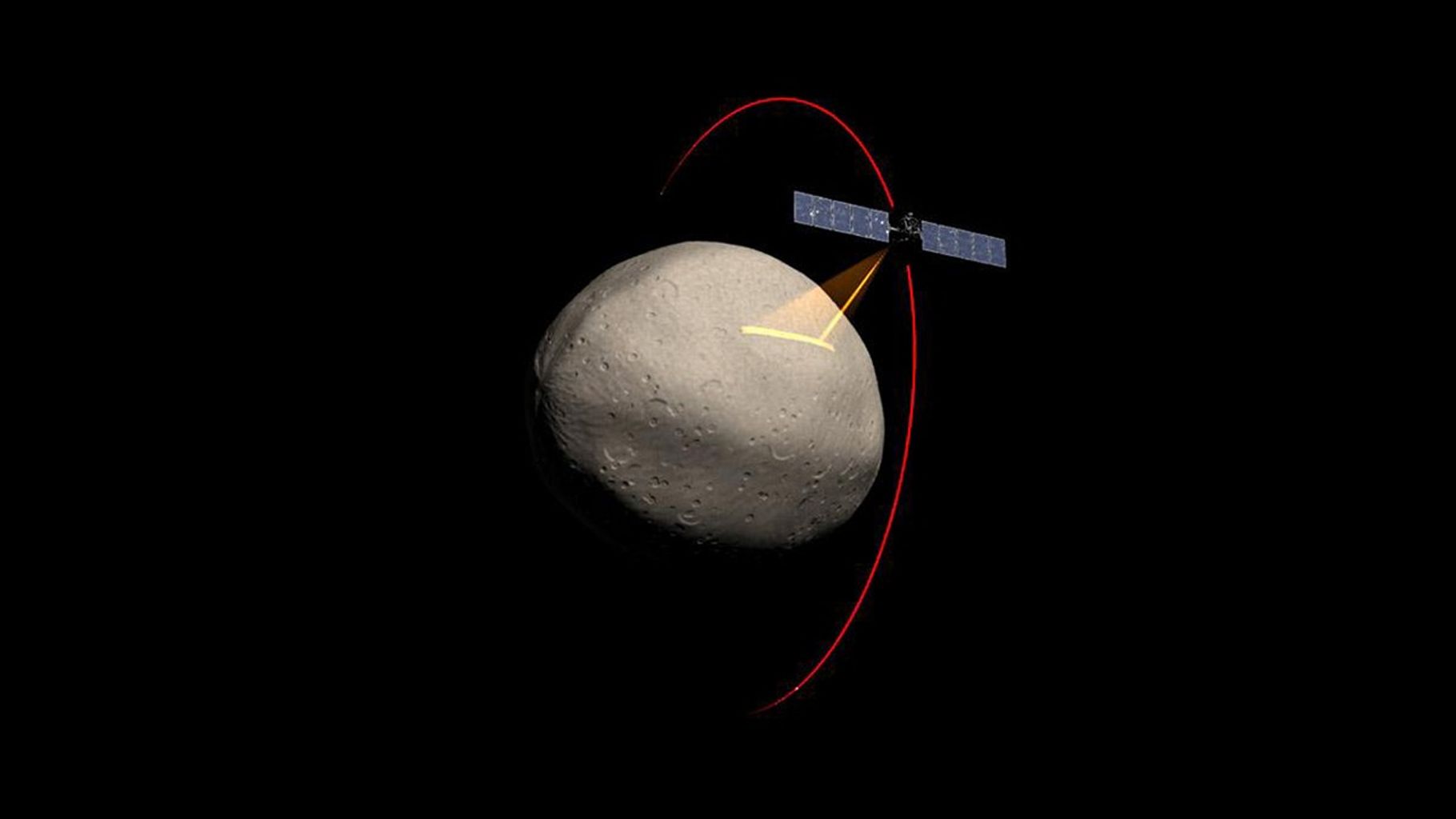 Dawn Spacecraft Gathering Spectral Data from Vesta (Artist's Concept)