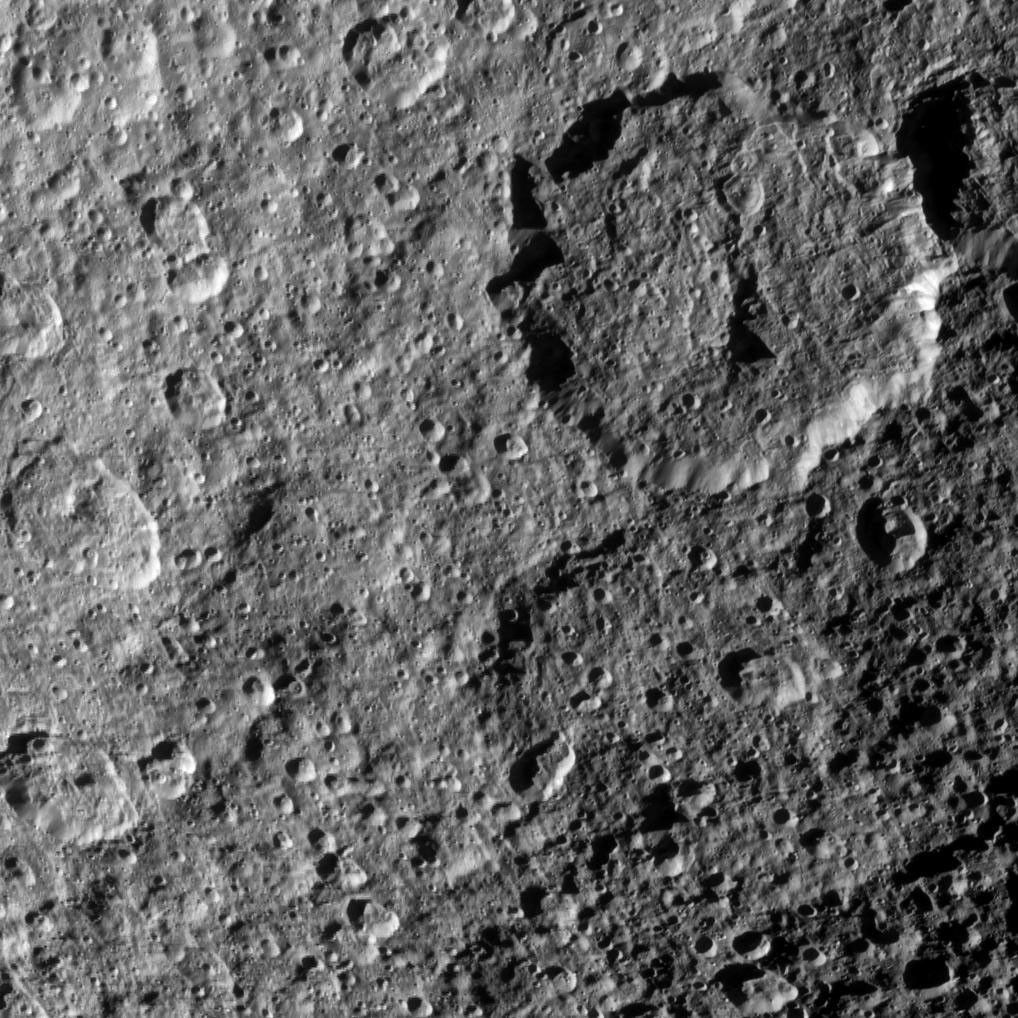 Craters on Saturn's moon Rhea