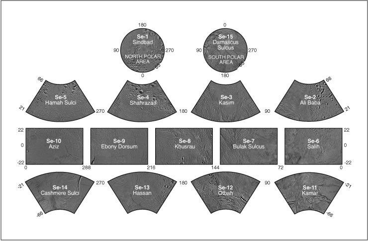 A complete set of cartographic map sheets from a high-resolution Enceladus