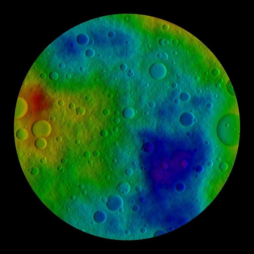 Simulated Vesta from the South Pole