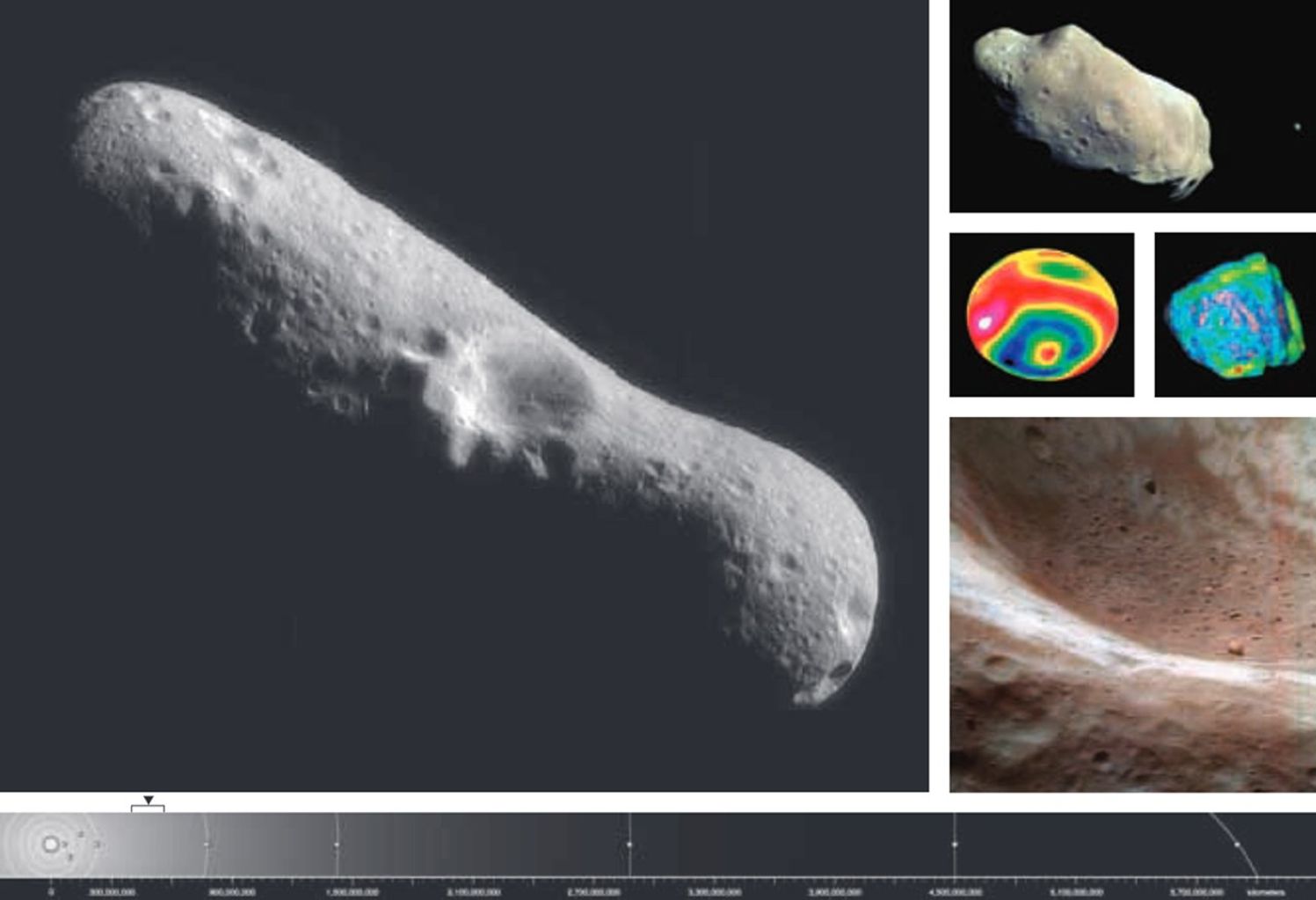 Asteroid Lithograph of Eros and Other Asteroids