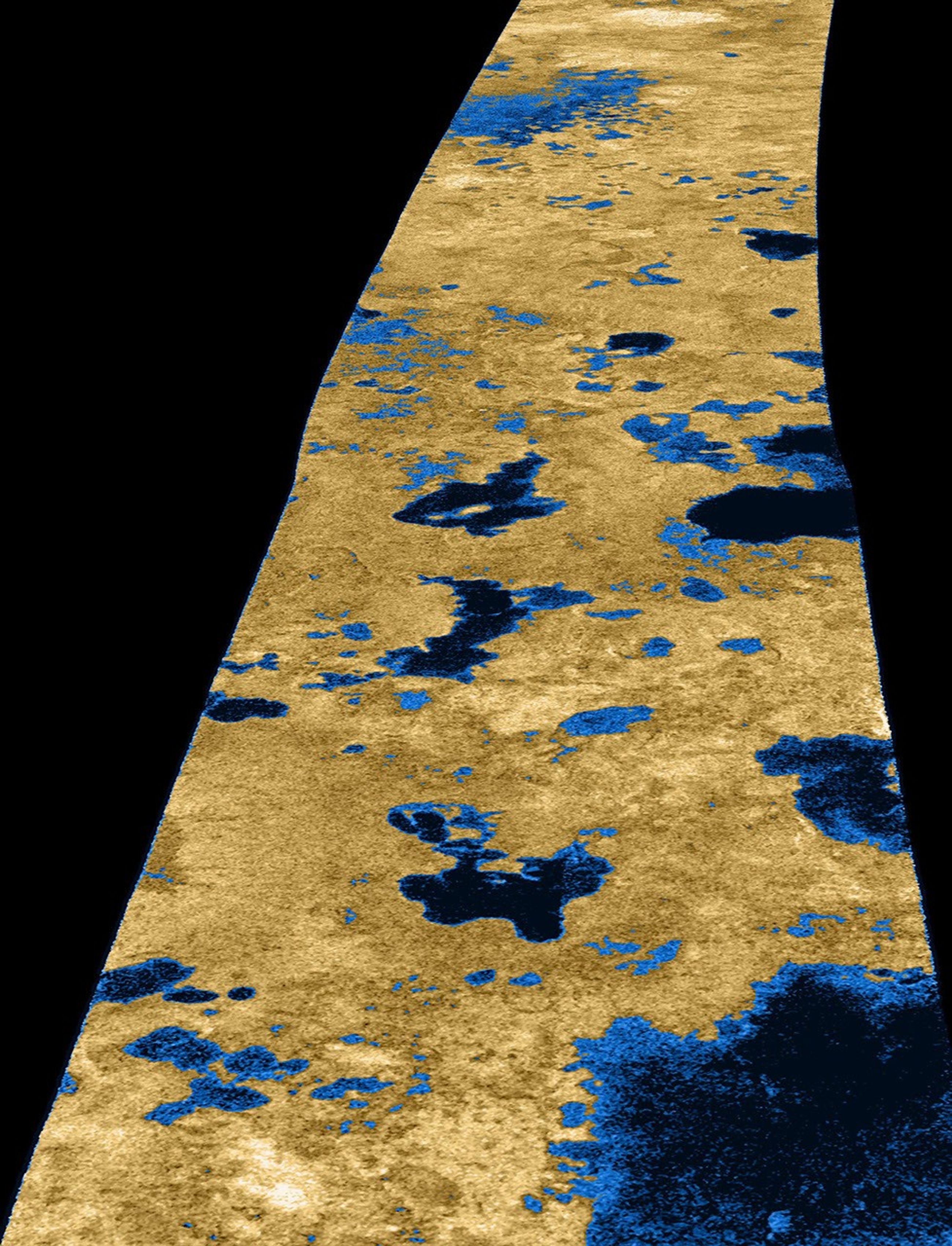 Radar imaging data of large bodies of liquid on Titan