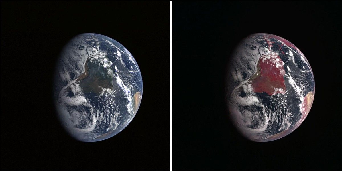 MESSENGER's Earth flyby on Aug. 2, 2005, not only adjusted the spacecraft's path to Mercury - the gravity assist maneuver allowed the spacecraft team to test several MESSENGER science instruments by observing its home planet.