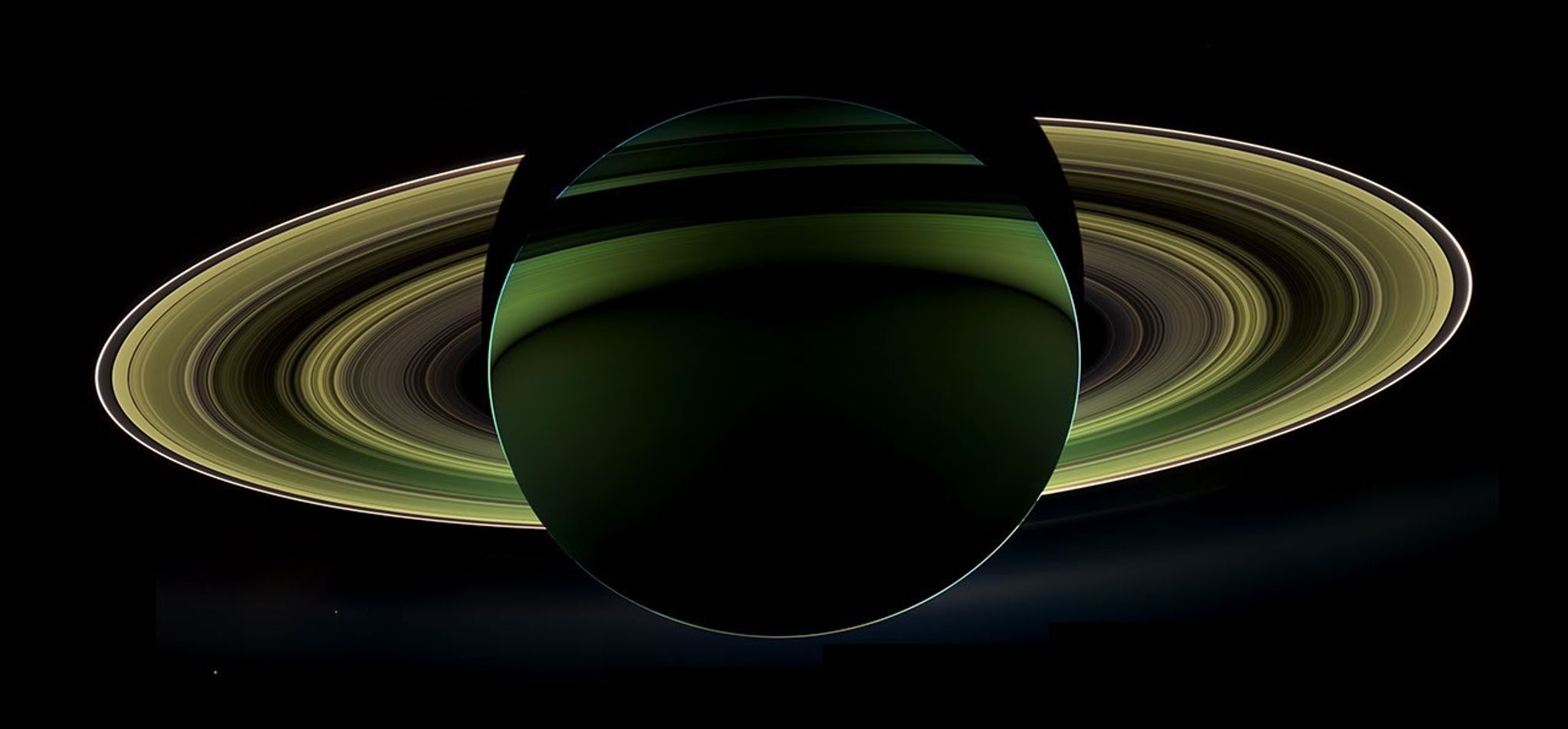 NASA's Cassini spacecraft has delivered a glorious view of Saturn, taken while the spacecraft was in Saturn's shadow.