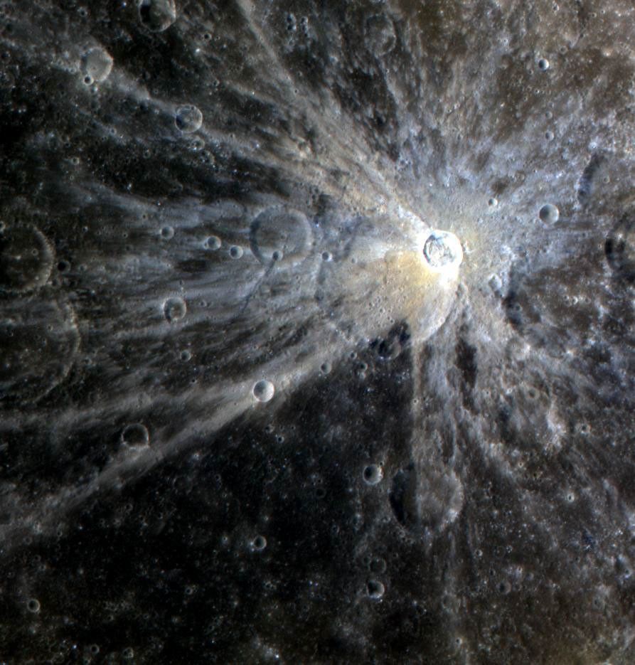 Mena crater on the planet Mercury