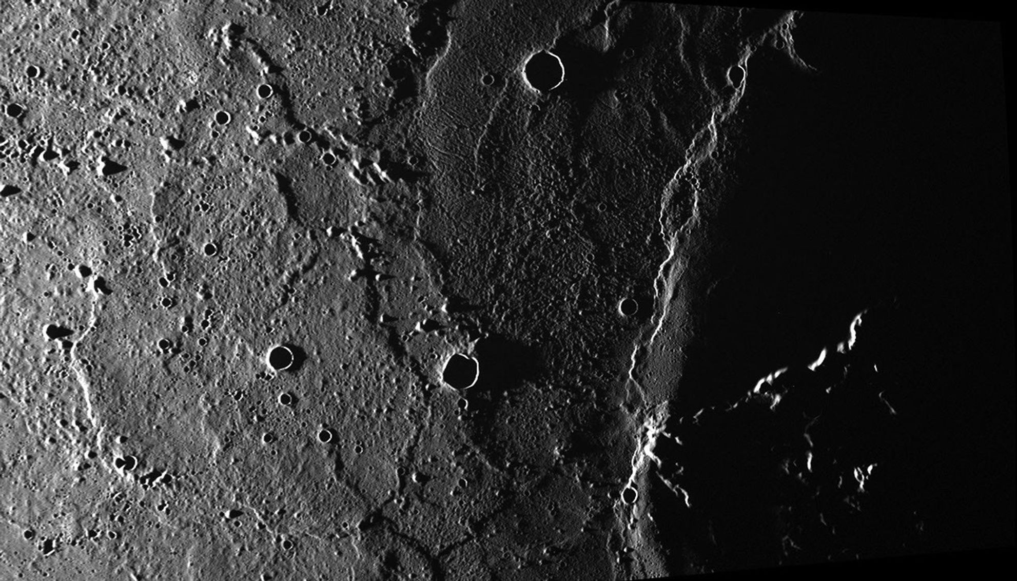Craters and ridges on Mercury