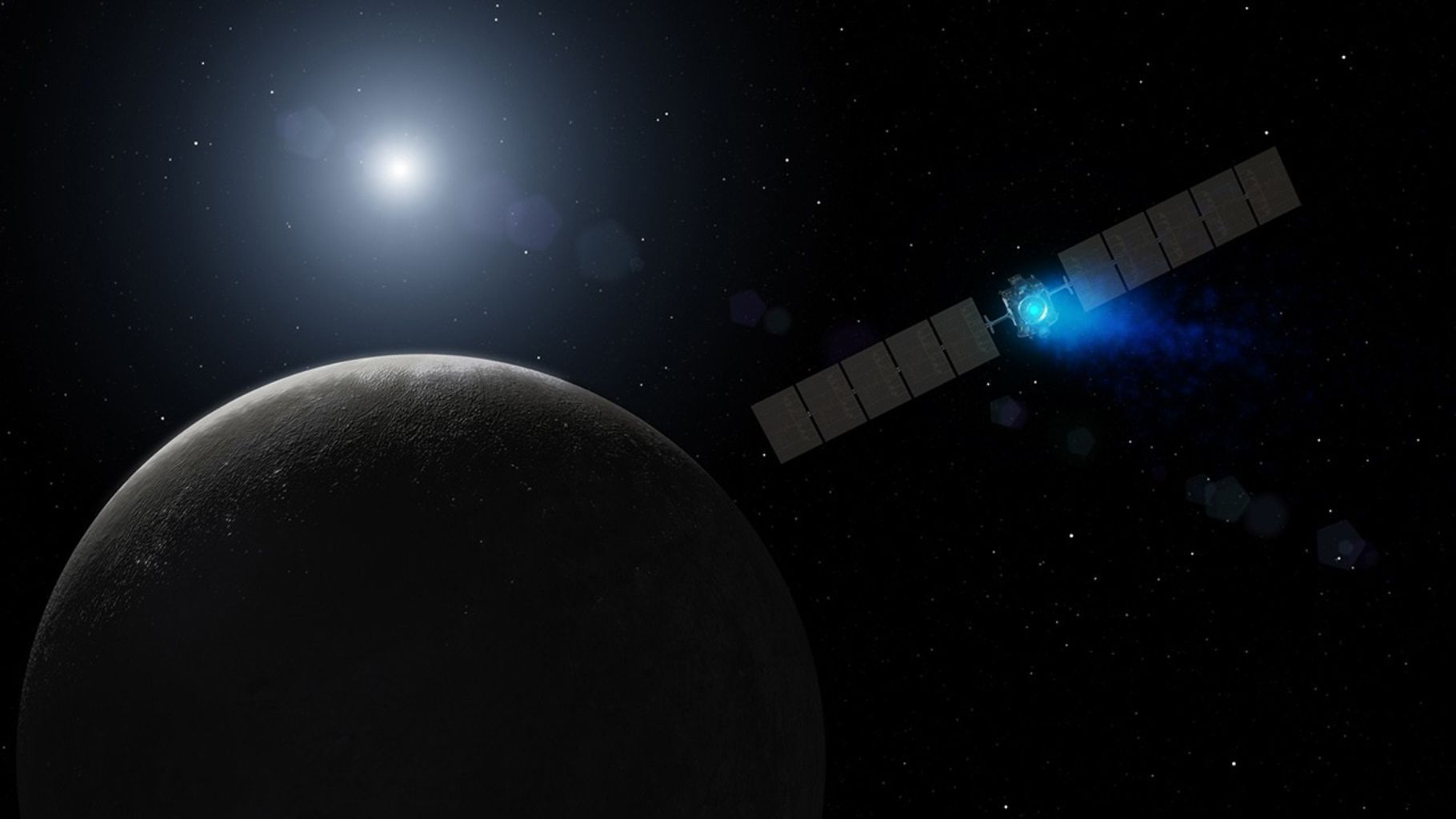 Dawn's Arrival at Dwarf Planet (Artist Concept)