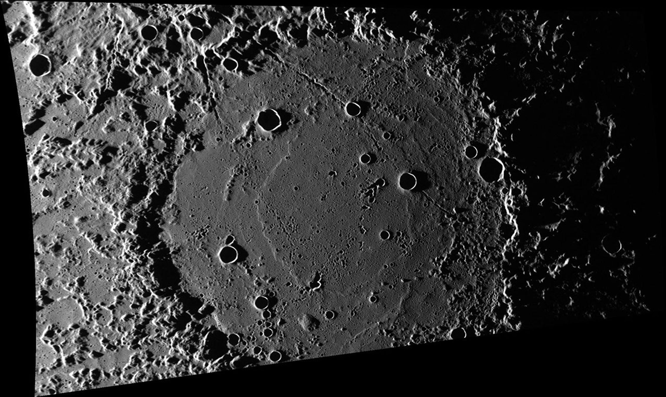 Detailed view of impact crater.