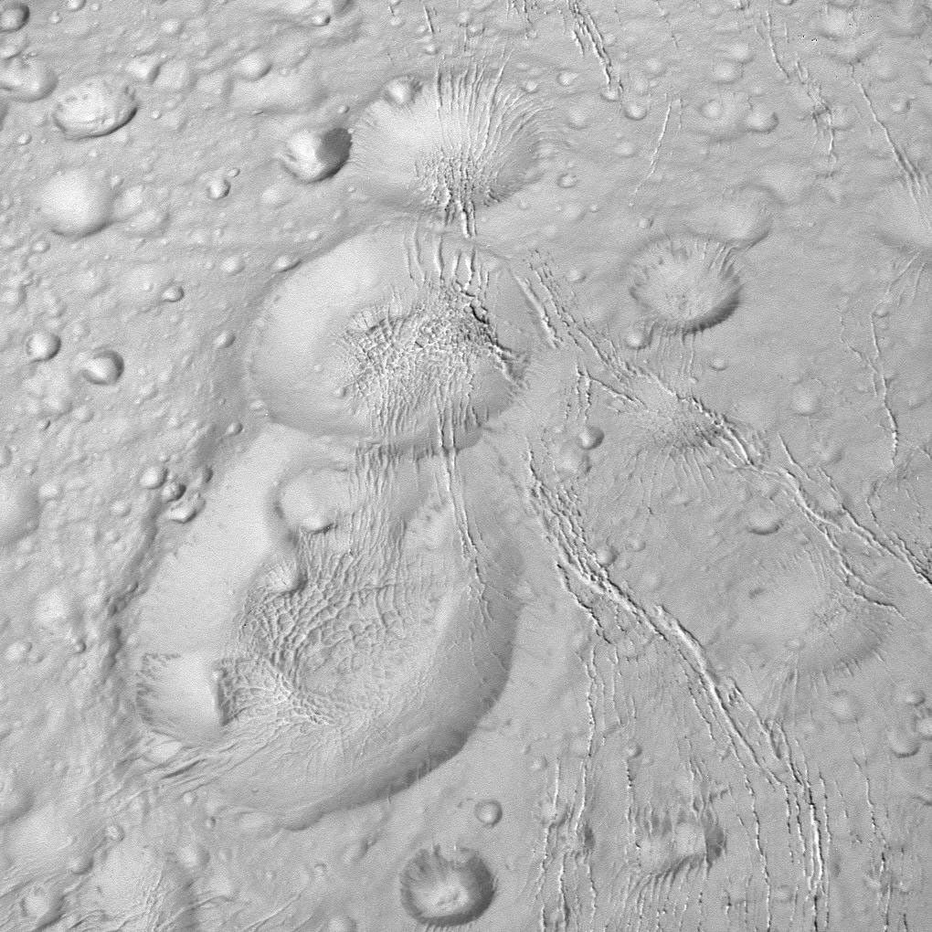 Close up view of Enceladus