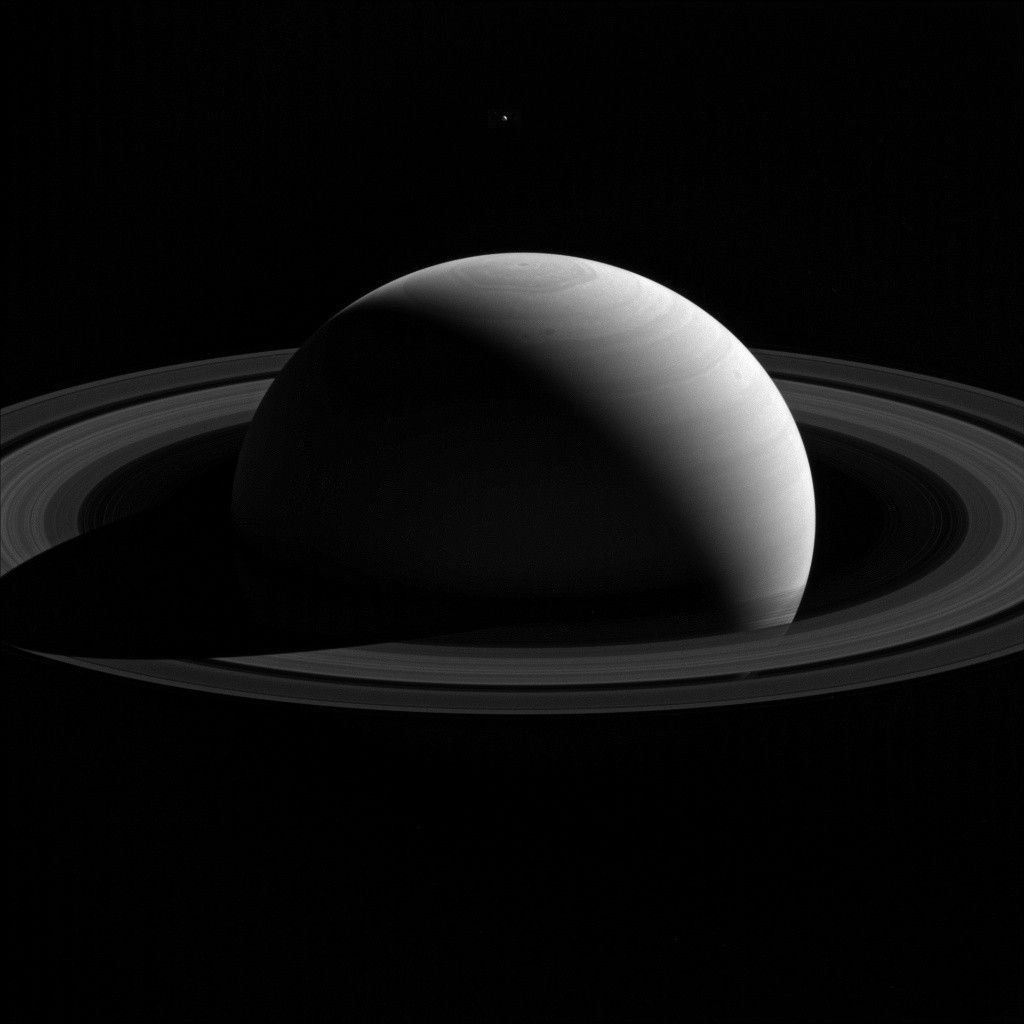 Tethys Tops Saturn - NASA Science