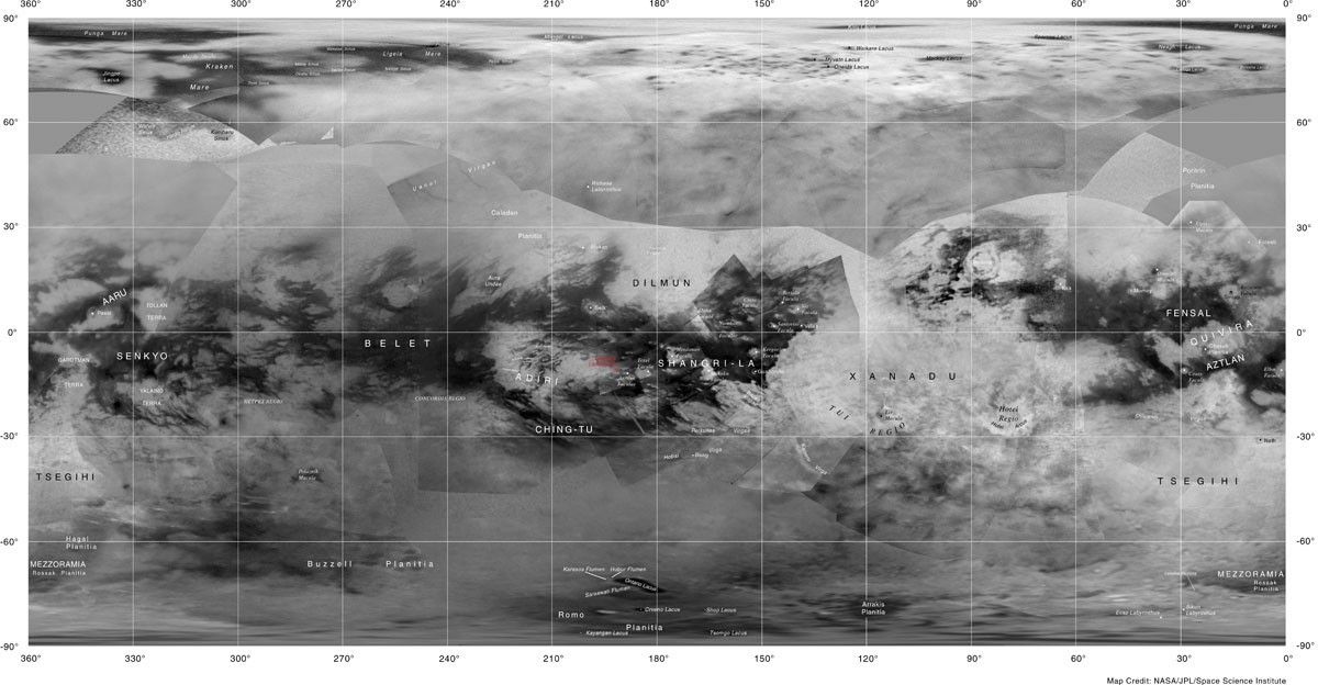 Labeled map of Titan.