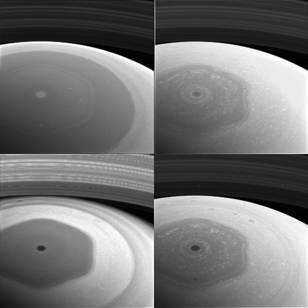 Saturnian Hexagon Collage - NASA Science